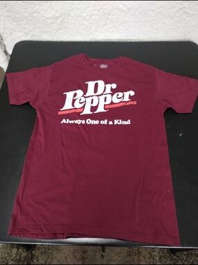 Dr Pepper Men's Short Sleeve Tee in Maroon - Always One of a Kind
